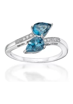 Discount 😀 1.75 ct. t.w. London Blue Topaz and 1/10 ct. t.w. Diamond Ring in 10K White Gold by Belk & Co. ⌛ -DealsBelk & Co. Store Belk 13177