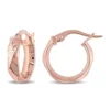 Best Sale ✔️ Twist Hoop Earrings in 10K Polished Rose Gold by Belk & Co. ✔️