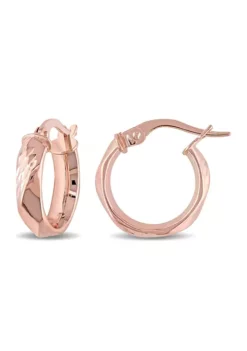 Best Sale ✔️ Twist Hoop Earrings in 10K Polished Rose Gold by Belk & Co. ✔️