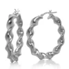 Best Pirce 🔥 Twist Hoop Earrings in Sterling Silver by Belk & Co. 🧨