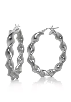 Best Pirce ๐ฅ Twist Hoop Earrings in Sterling Silver by Belk & Co. ๐งจ
