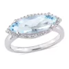 Wholesale 🧨 2 7/8 CT TGW Marquise Shape Sky Blue Topaz and White Topaz Halo Ring in Sterling Silver by Belk & Co. 🎉