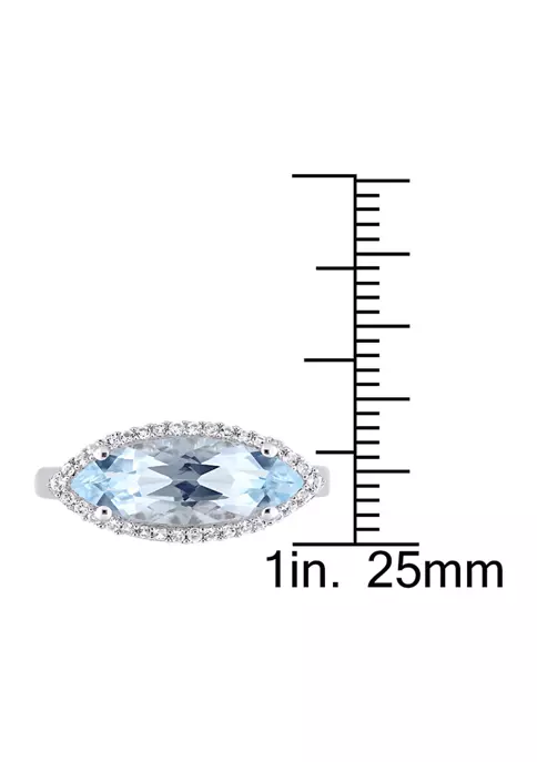 Wholesale ๐งจ 2 7/8 CT TGW Marquise Shape Sky Blue Topaz and White Topaz Halo Ring in Sterling Silver by Belk & Co. ๐ 2 Wholesale ๐งจ 2 7/8 CT TGW Marquise Shape Sky Blue Topaz and White Topaz Halo Ring in Sterling Silver by Belk & Co. ๐ - Image 2