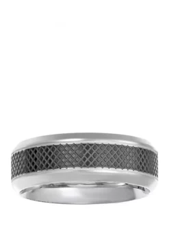 Brand new ✨ Mens Stainless Steel Ring with Black Ion Plating by Belk & Co. ❤️ -DealsBelk & Co. Store Belk 13213