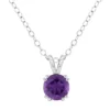 Deals ❤️ Sterling Silver 7mm Round Amethyst Pendant Necklace by Belk & Co. 🤩