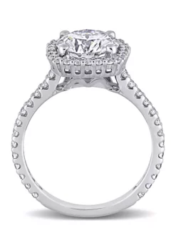 Buy ⭐ 2.5 ct. t.w. Lab Created Moissanite Halo Engagement Ring in 10K White Gold by Belk & Co. 🌟 -DealsBelk & Co. Store Belk 13247