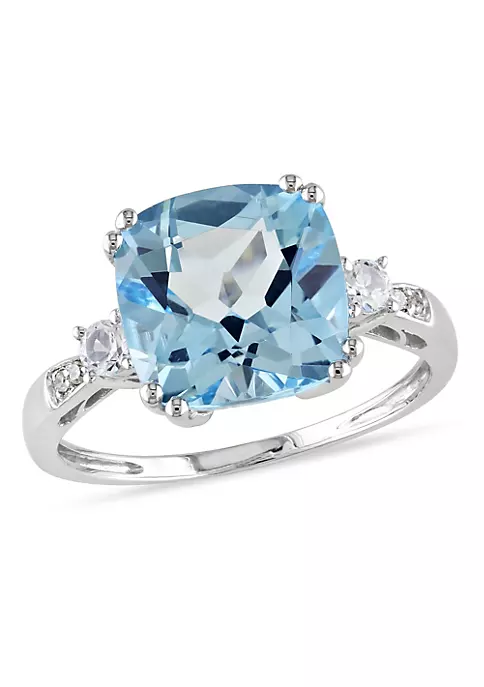 Best deal ⌛ 5.65 ct. t.g.w. Created White Sapphire, Sky Blue Topaz and 1/10 ct. t.w. Diamond Cocktail Ring in 10K White Gold by Belk & Co. ✔️ 1 Best deal ⌛ 5.65 ct. t.g.w. Created White Sapphire, Sky Blue Topaz and 1/10 ct. t.w. Diamond Cocktail Ring in 10K White Gold by Belk & Co. ✔️