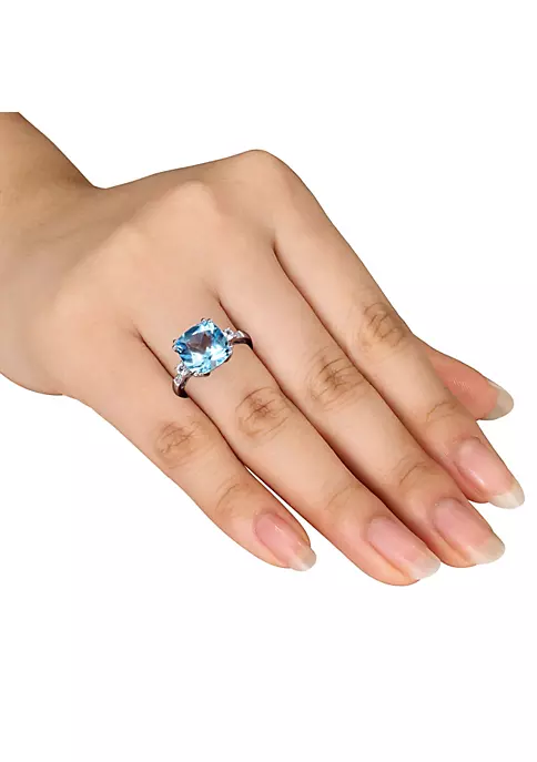 Best deal ⌛ 5.65 ct. t.g.w. Created White Sapphire, Sky Blue Topaz and 1/10 ct. t.w. Diamond Cocktail Ring in 10K White Gold by Belk & Co. ✔️ 2 Best deal ⌛ 5.65 ct. t.g.w. Created White Sapphire, Sky Blue Topaz and 1/10 ct. t.w. Diamond Cocktail Ring in 10K White Gold by Belk & Co. ✔️ - Image 2