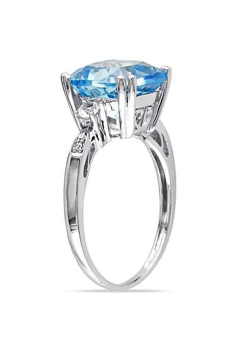 Best deal ⌛ 5.65 ct. t.g.w. Created White Sapphire, Sky Blue Topaz and 1/10 ct. t.w. Diamond Cocktail Ring in 10K White Gold by Belk & Co. ✔️ 3 Best deal ⌛ 5.65 ct. t.g.w. Created White Sapphire, Sky Blue Topaz and 1/10 ct. t.w. Diamond Cocktail Ring in 10K White Gold by Belk & Co. ✔️ - Image 3