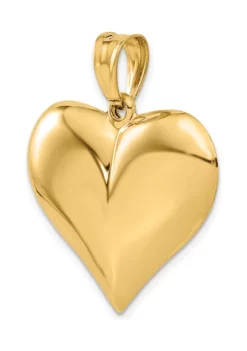 Brand new ✔️ 14K Yellow Gold Polished 3-D Puffed Heart Pendant by Belk & Co. ❤️ -DealsBelk & Co. Store Belk 13259