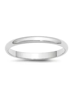 Outlet ✨ Women's 14K White Gold 2.5 Millimeter Lightweight Half Round Band by Belk & Co. 💯
