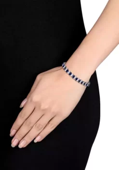 Buy ✨ Lab Created 13.20 ct. t.g.w. Created Blue Sapphire and Diamond Accent S-Link Bracelet in Sterling Silver by Belk & Co. 🎁 -DealsBelk & Co. Store Belk 13299