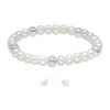 Best reviews of ✔️ Fresh Water Pearl and Silver Bead Strand Stretch Bracelet and Stud Earrings 2PC SET, Sterling Silver by Belk & Co. ✨