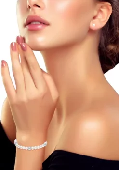 Best reviews of ✔️ Fresh Water Pearl and Silver Bead Strand Stretch Bracelet and Stud Earrings 2PC SET, Sterling Silver by Belk & Co. ✨ -DealsBelk & Co. Store Belk 13313