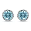 Hot Sale ✨ 1-1/2 ct. 6MM Round Blue Topaz Crown Stud Earrings, Sterling Silver by Belk & Co. 🎉