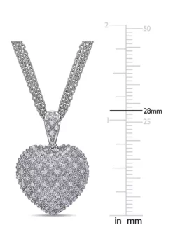 Hot Sale 🥰 1 ct. t.w. Diamond Clustered Heart Multi-Chain Necklace in Sterling Silver by Belk & Co. ⭐ -DealsBelk & Co. Store Belk 13332