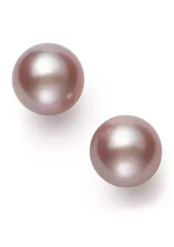 Promo 🔥 10-11 Millimeter Natural Pink Nucleated Freshwater Pearl Stud Earrings in 14K Yellow Gold by Belk & Co. 🎁
