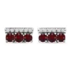 New ❤️ 7/8 ct. t.w. Garnet and White Topaz Bar Earrings, Sterling Silver by Belk & Co. 😍