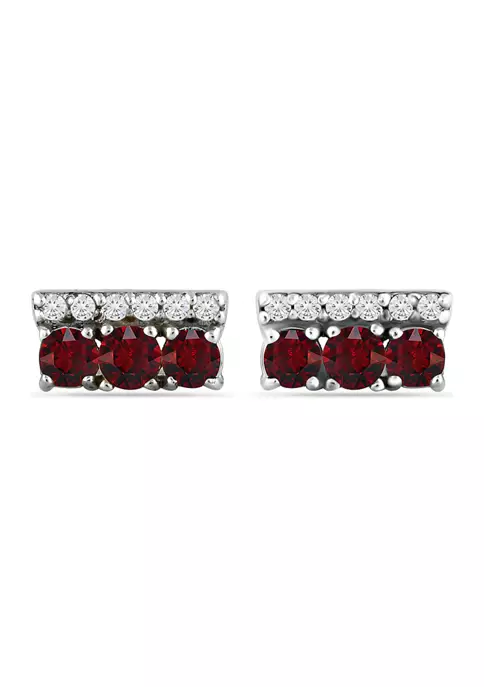 New โค๏ธ 7/8 ct. t.w. Garnet and White Topaz Bar Earrings, Sterling Silver by Belk & Co. ๐ 4 New โค๏ธ 7/8 ct. t.w. Garnet and White Topaz Bar Earrings, Sterling Silver by Belk & Co. ๐ - Image 4