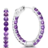 Top 10 🤩 3 ct. t.w. Amethyst Hoop Earrings in Sterling Silver by Belk & Co. 😍