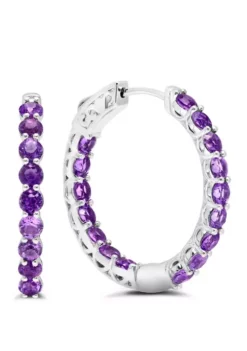 Top 10 🤩 3 ct. t.w. Amethyst Hoop Earrings in Sterling Silver by Belk & Co. 😍