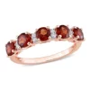 Best Pirce 🤩 Garnet and White Topaz Semi Eternity Ring in Rose Plated Sterling Silver by Belk & Co. 😉