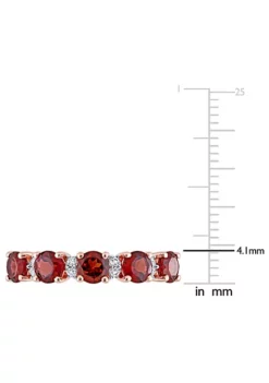 Best Pirce 🤩 Garnet and White Topaz Semi Eternity Ring in Rose Plated Sterling Silver by Belk & Co. 😉 -DealsBelk & Co. Store Belk 13359