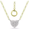 Coupon 🌟 1/10 ct. t.w. Diamond Heart Necklace on 15-1/2 inch with 2" Extender Chain, 18KT Gold over Silver Silver by Belk & Co. 🎁