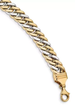 Discount 💯 Mens 14K Two-tone Gold 8-Inch Curb Link Bracelet by Belk & Co. 😉