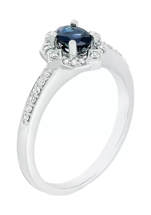 Discount ๐ 5/8 ct. t.w. Sapphire and 1/7 ct. t.w. Diamond Ring in 10K White Gold by Belk & Co. โค๏ธ 2 Discount ๐ 5/8 ct. t.w. Sapphire and 1/7 ct. t.w. Diamond Ring in 10K White Gold by Belk & Co. โค๏ธ - Image 2