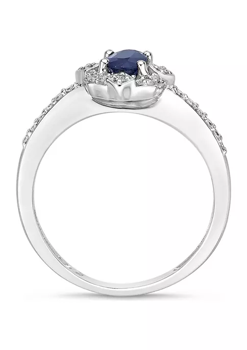 Discount ๐ 5/8 ct. t.w. Sapphire and 1/7 ct. t.w. Diamond Ring in 10K White Gold by Belk & Co. โค๏ธ 3 Discount ๐ 5/8 ct. t.w. Sapphire and 1/7 ct. t.w. Diamond Ring in 10K White Gold by Belk & Co. โค๏ธ - Image 3