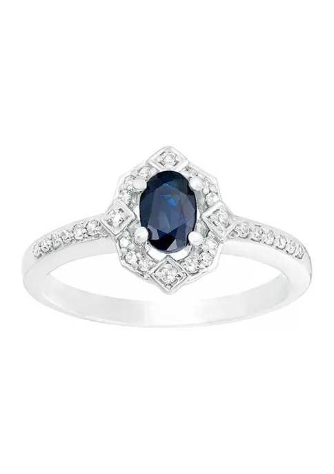 Discount ๐ 5/8 ct. t.w. Sapphire and 1/7 ct. t.w. Diamond Ring in 10K White Gold by Belk & Co. โค๏ธ 4 Discount ๐ 5/8 ct. t.w. Sapphire and 1/7 ct. t.w. Diamond Ring in 10K White Gold by Belk & Co. โค๏ธ - Image 4