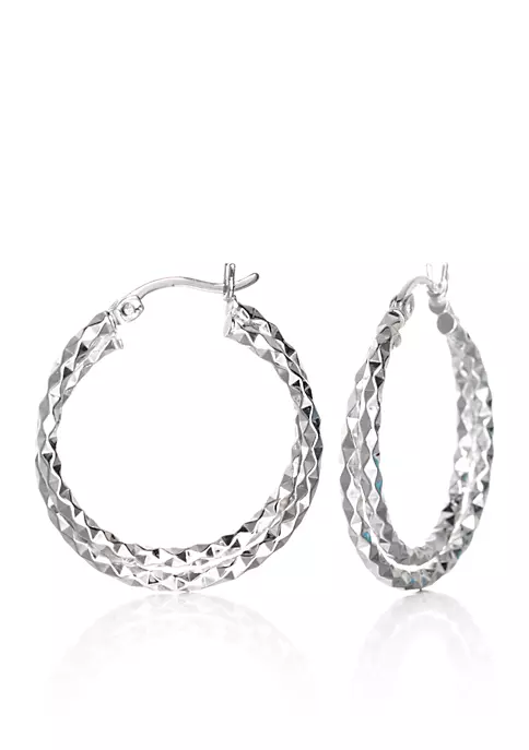 New ๐ Double Twist Hoop Earrings in Sterling Silver by Belk & Co. ๐ 2 New ๐ Double Twist Hoop Earrings in Sterling Silver by Belk & Co. ๐ - Image 2