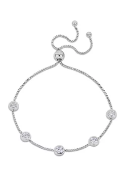 Coupon 👍 1.25 ct. t.w. Created Moissanite Station Bolo Bracelet in Sterling Silver by Belk & Co. 🤩 -DealsBelk & Co. Store Belk 13402