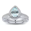 Brand new 🎁 7/8 ct. t.w. Aquamarine and 3/8 ct. t.w. Diamond Ring in 14K White Gold by Belk & Co. 🎉