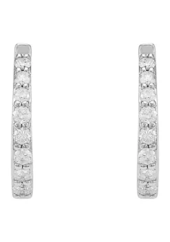 Top 10 🔥 1/3 ct. t.w. Diamond Hoop Earrings in 10k White Gold by Belk & Co. 🎁 -DealsBelk & Co. Store Belk 13413