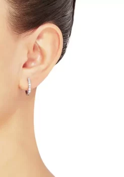 Top 10 🔥 1/3 ct. t.w. Diamond Hoop Earrings in 10k White Gold by Belk & Co. 🎁 -DealsBelk & Co. Store Belk 13414