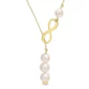 Flash Sale 🌟 8-9mm Cultured Freshwater Pearl Infinity Lariat Necklace in 18k Yellow Gold Plated Sterling Silver by Belk & Co. 🛒