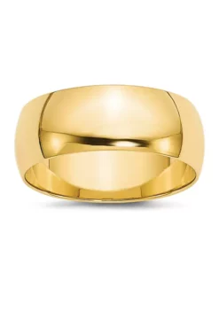 Cheap 🥰 Men's 14K Yellow Gold 8 Millimeter Lightweight Half Round Band by Belk & Co. 👏 -DealsBelk & Co. Store Belk 13464