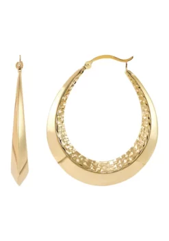 New ❤️ Round Hoop Earrings in 10K Yellow Gold by Belk & Co. 👏 -DealsBelk & Co. Store Belk 13468