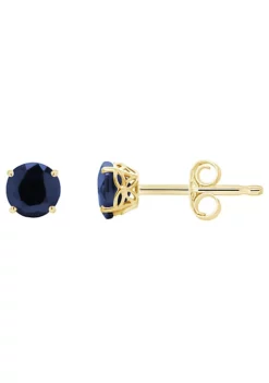 Wholesale 🧨 14K Yellow Gold 5mm Round Sapphire Stud Earrings by Belk & Co. 👍