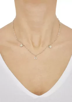 Best Sale ⭐ Dangle Slanted Mom Station Necklace in 10K Yellow Gold by Belk & Co. ✨ -DealsBelk & Co. Store Belk 13479