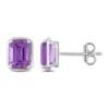 Promo ✔️ 2 ct. t.g.w. Amethyst Bezel Style Emerald Cut Stud Earrings in Sterling Silver by Belk & Co. 🎁