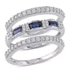 Hot Sale 😍 1/2 ct. t.g.w. Blue Sapphire and 1/2 ct. t.w Diamond 3-Piece Stackable Ring Set in 10K White Gold by Belk & Co. 🔔