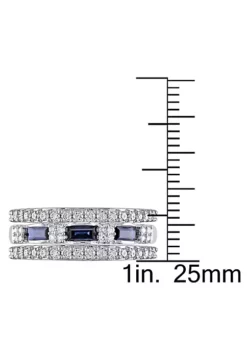 Hot Sale 😍 1/2 ct. t.g.w. Blue Sapphire and 1/2 ct. t.w Diamond 3-Piece Stackable Ring Set in 10K White Gold by Belk & Co. 🔔 -DealsBelk & Co. Store Belk 13514