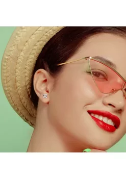 Outlet 😉 Lab Created 6.12 CT TGW Square Created White Sapphire Earrings in Sterling Silver by Belk & Co. ⭐ -DealsBelk & Co. Store Belk 13523