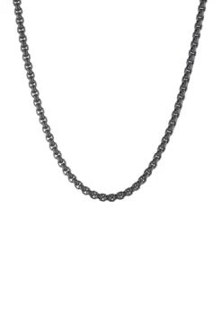 Best Sale 🤩 Stainless Black IP Square Rolo Necklace with Satin Finish by Belk & Co. 🌟