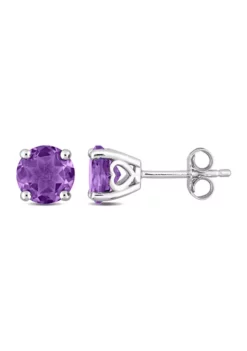 Hot Sale ❤️ 2.60 ct. t.g.w. Amethyst Solitaire Stud Earrings in Sterling Silver by Belk & Co. 🔥