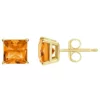 Outlet 🧨 14K Yellow Gold 5mm Princess Cut Citrine Stud Earrings by Belk & Co. 🔔