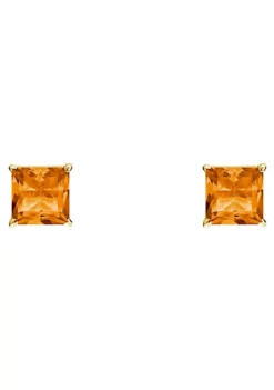 Outlet 🧨 14K Yellow Gold 5mm Princess Cut Citrine Stud Earrings by Belk & Co. 🔔 -DealsBelk & Co. Store Belk 13543